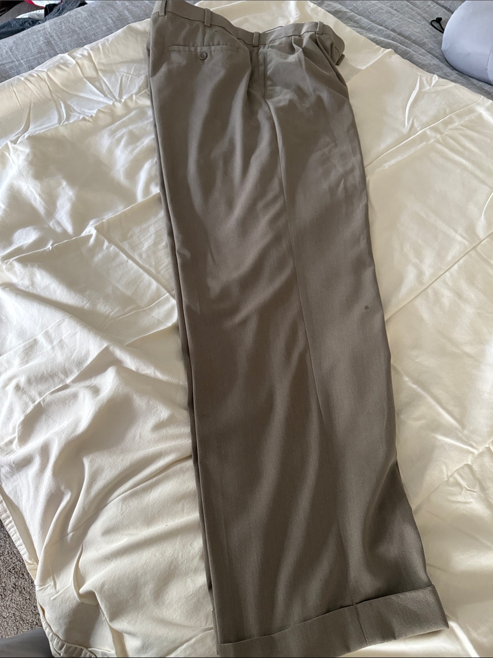 Louis Raphael Men's Straight Dress Pants in Taupe Brown